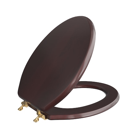 Jones Stephens Mahogany Designer Wood Toilet Seat, Piano Finish, Closed Front, Cover, Elongated, 3PK C2B1E16BR